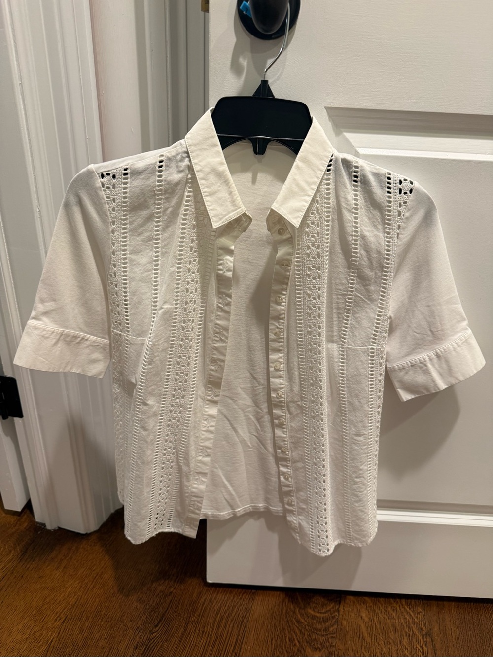 Anne Fontaine Cream Button-Up Collar Blouse